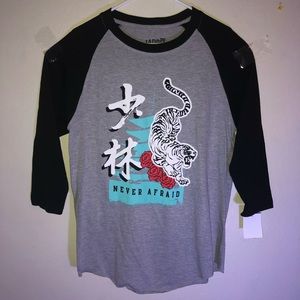 Never Afraid Tiger 3/4 long sleeve shirt